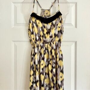 Forever 21 Vintage Black/Yellow Abstract Print Dress